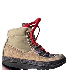 Raichle Vintage Hiking Boots Leather Upper Ankle Vibram Trail Chukka Tan